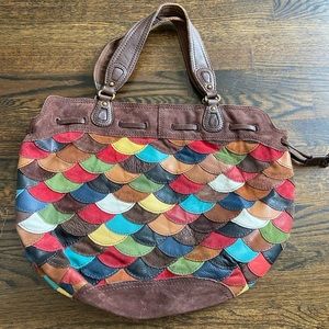 Lucky Brand Multicolor Scalloped Satchel